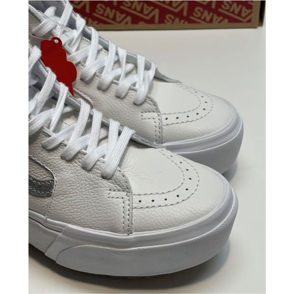 Vans Sneakers Sk8 Hi Stacked Platform Pop True White Metallic Women Size 5.5 New - Picture 9 of 12
